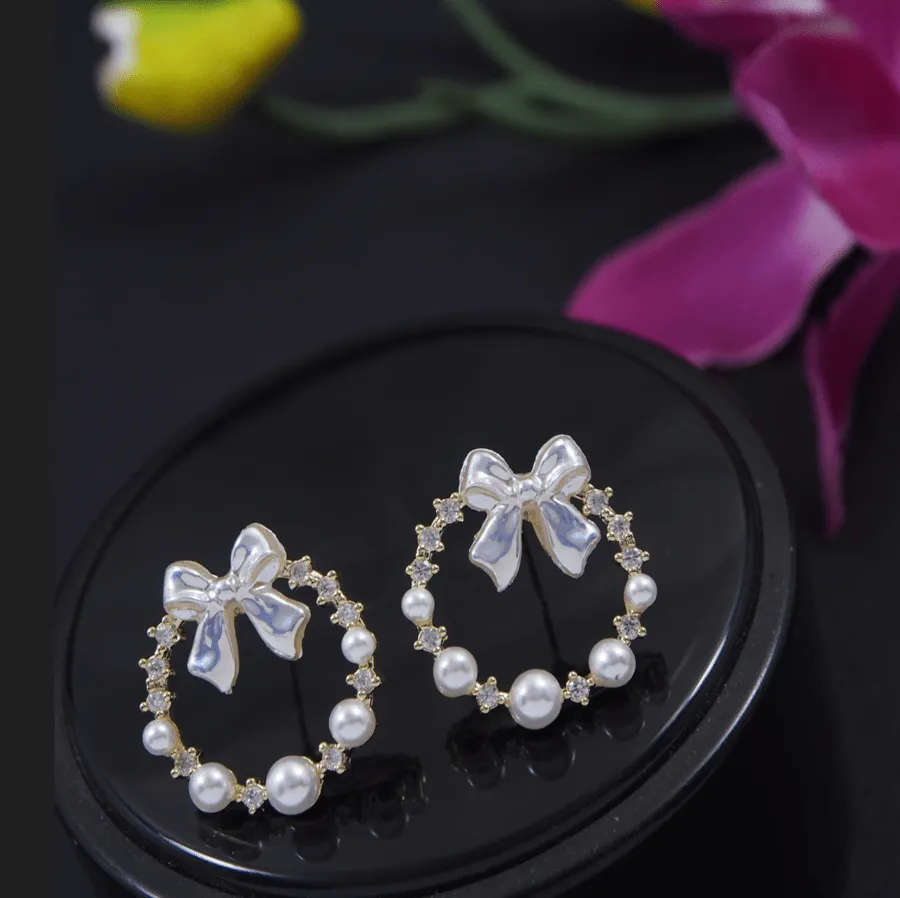 Korean Gold/Silver/Rosegold Plated Wreath Stud Earring