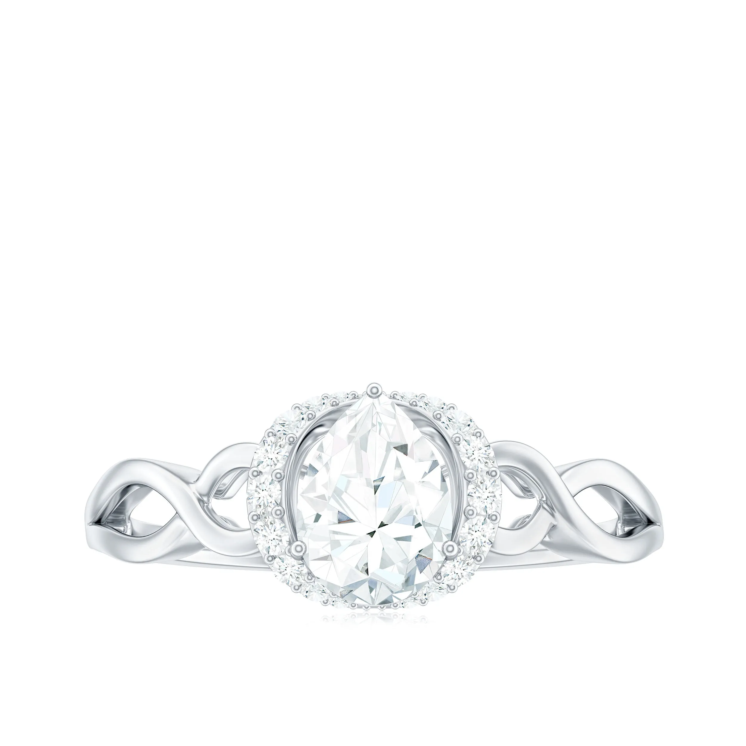 Lab Grown Diamond Collar Engagement Ring in Infinity Shank