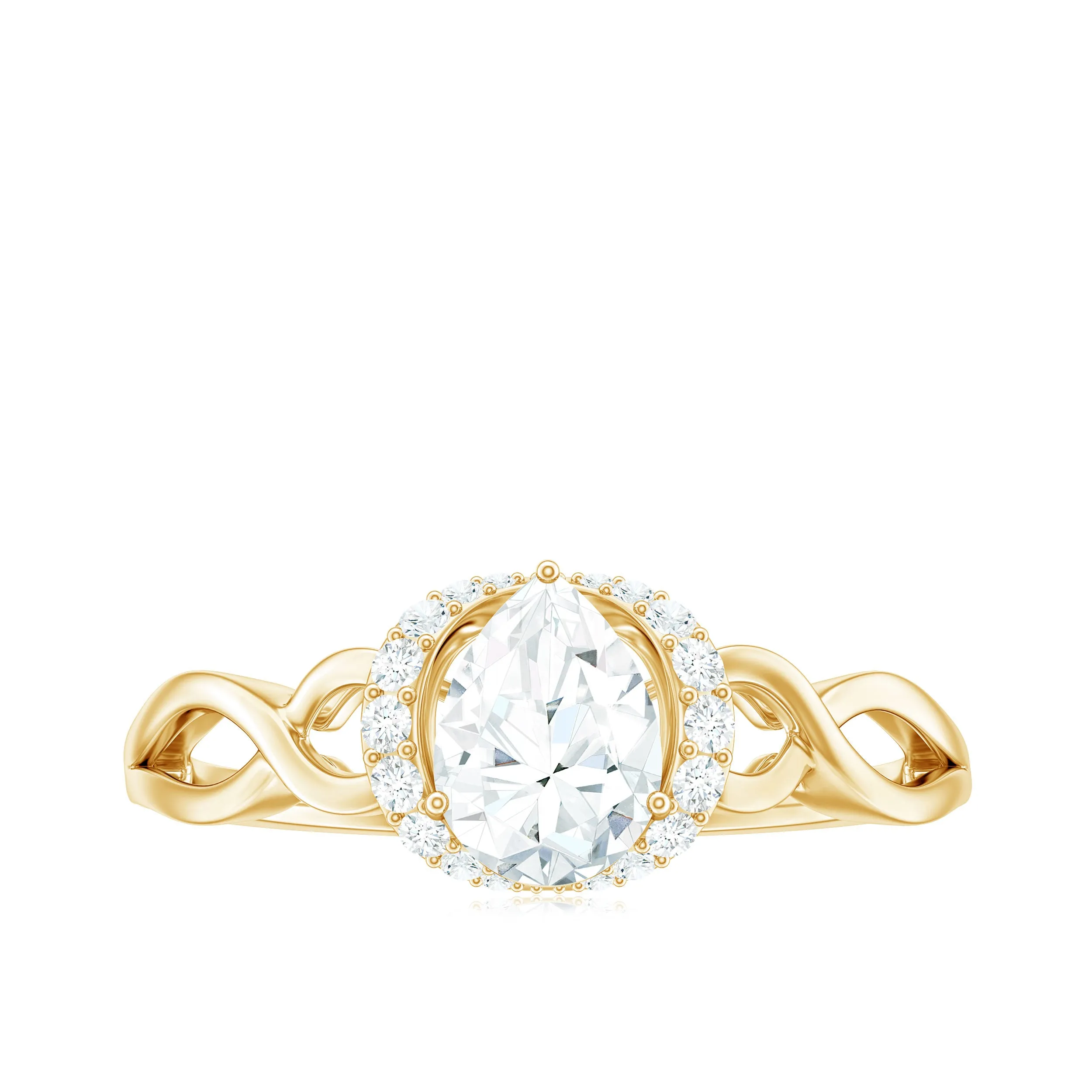 Lab Grown Diamond Collar Engagement Ring in Infinity Shank