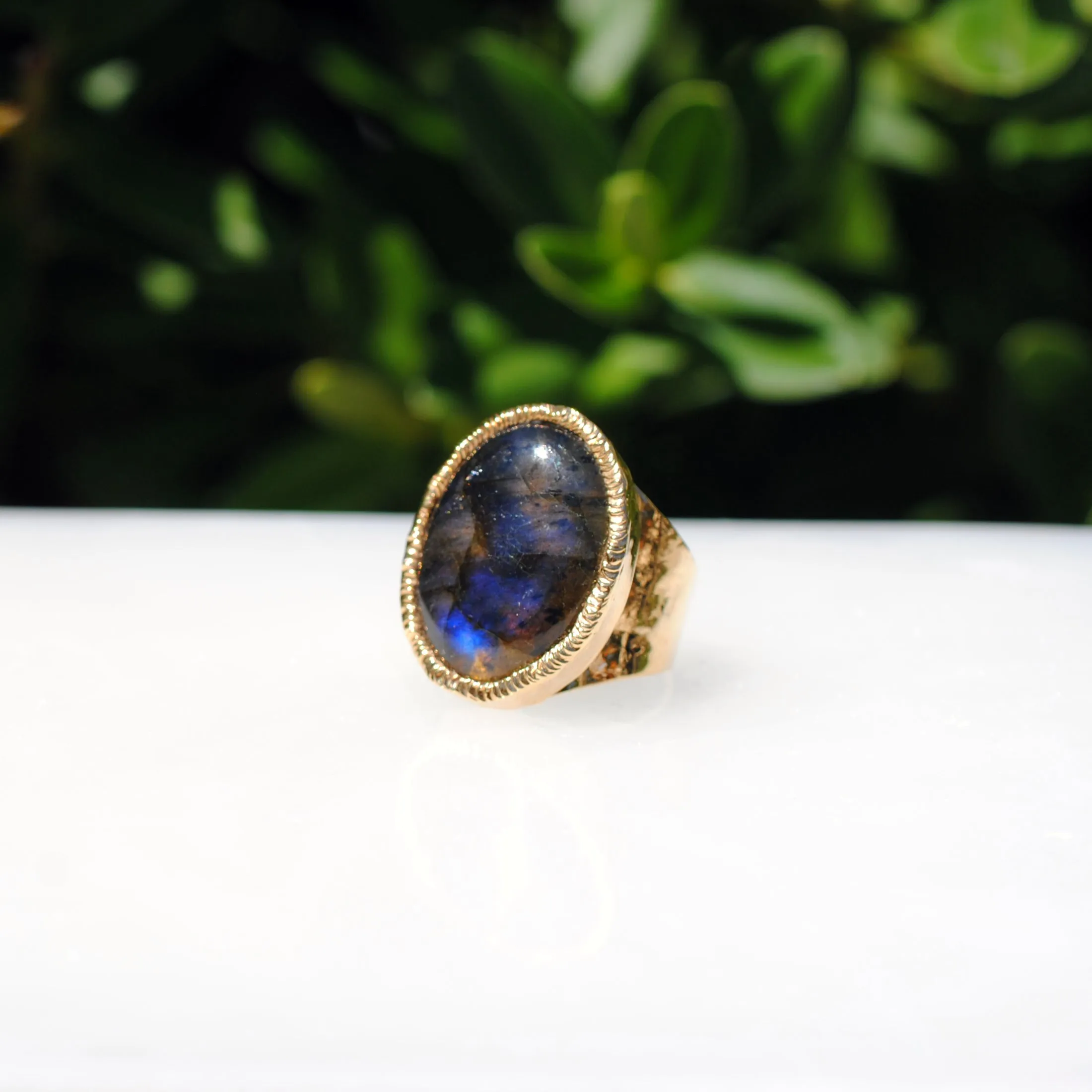 Labradorite Signature Ring