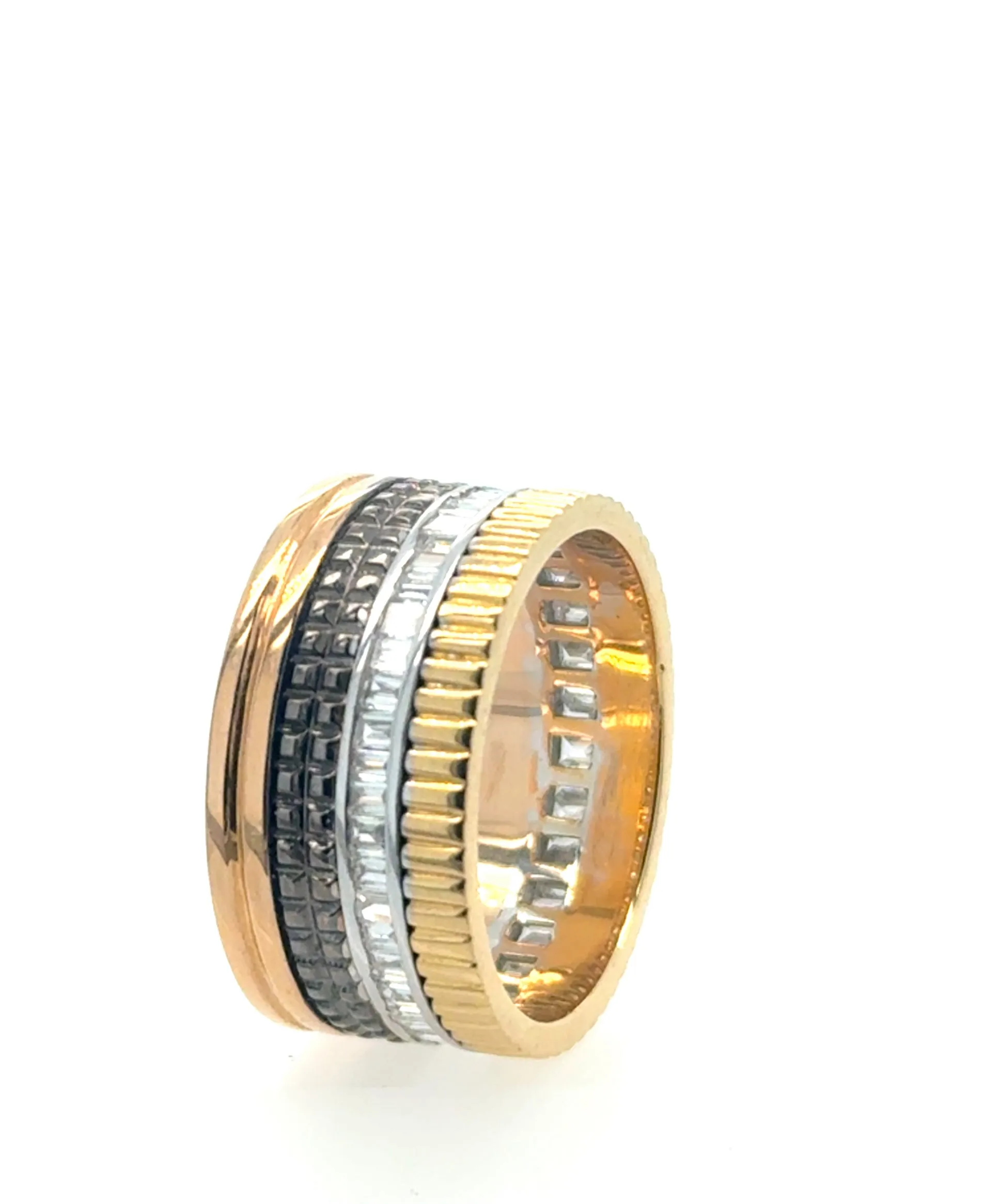 Men's Diamond and Multi-Colored Gold Band