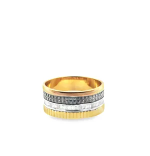 Men's Diamond and Multi-Colored Gold Band