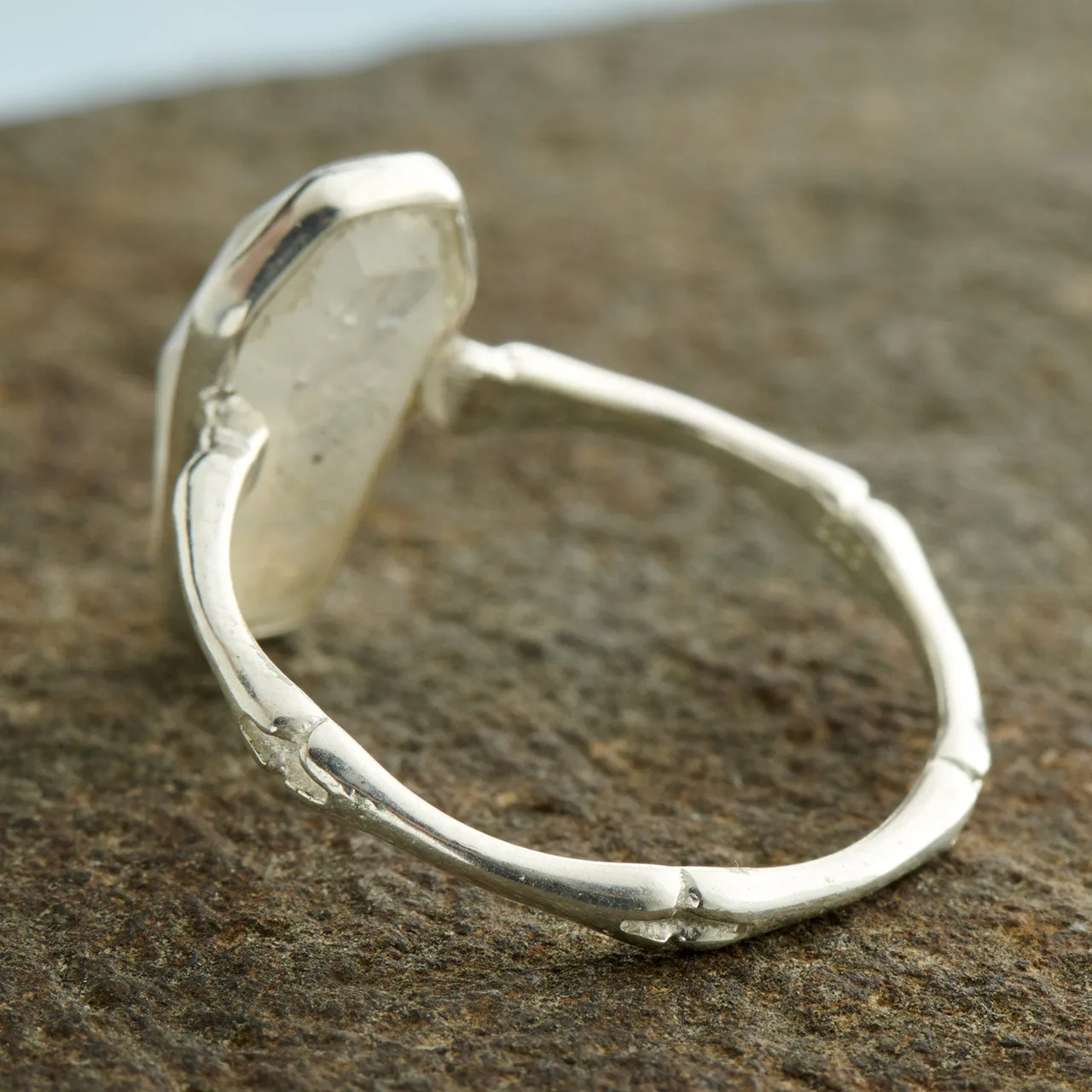 Moonstone Bone - Band Coffin Ring