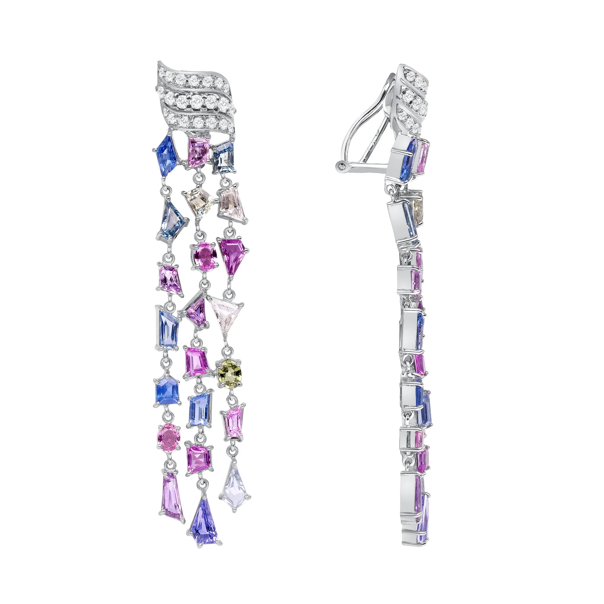 Multi-Color Sapphire Earrings