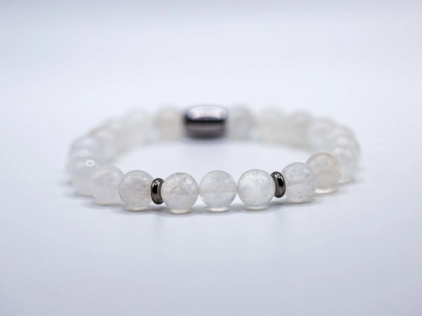 "Luna" 8mm Natural Gemstone Bead Bracelet, Moonstone