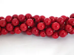Red Bamboo Coral | Round Beads | 4mm