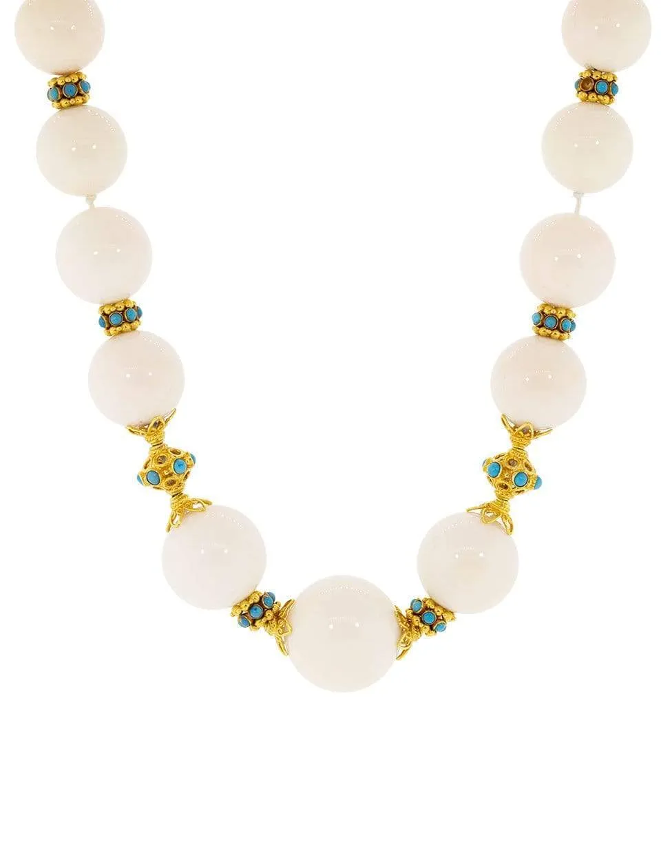 White Coral and Turquoise Necklace