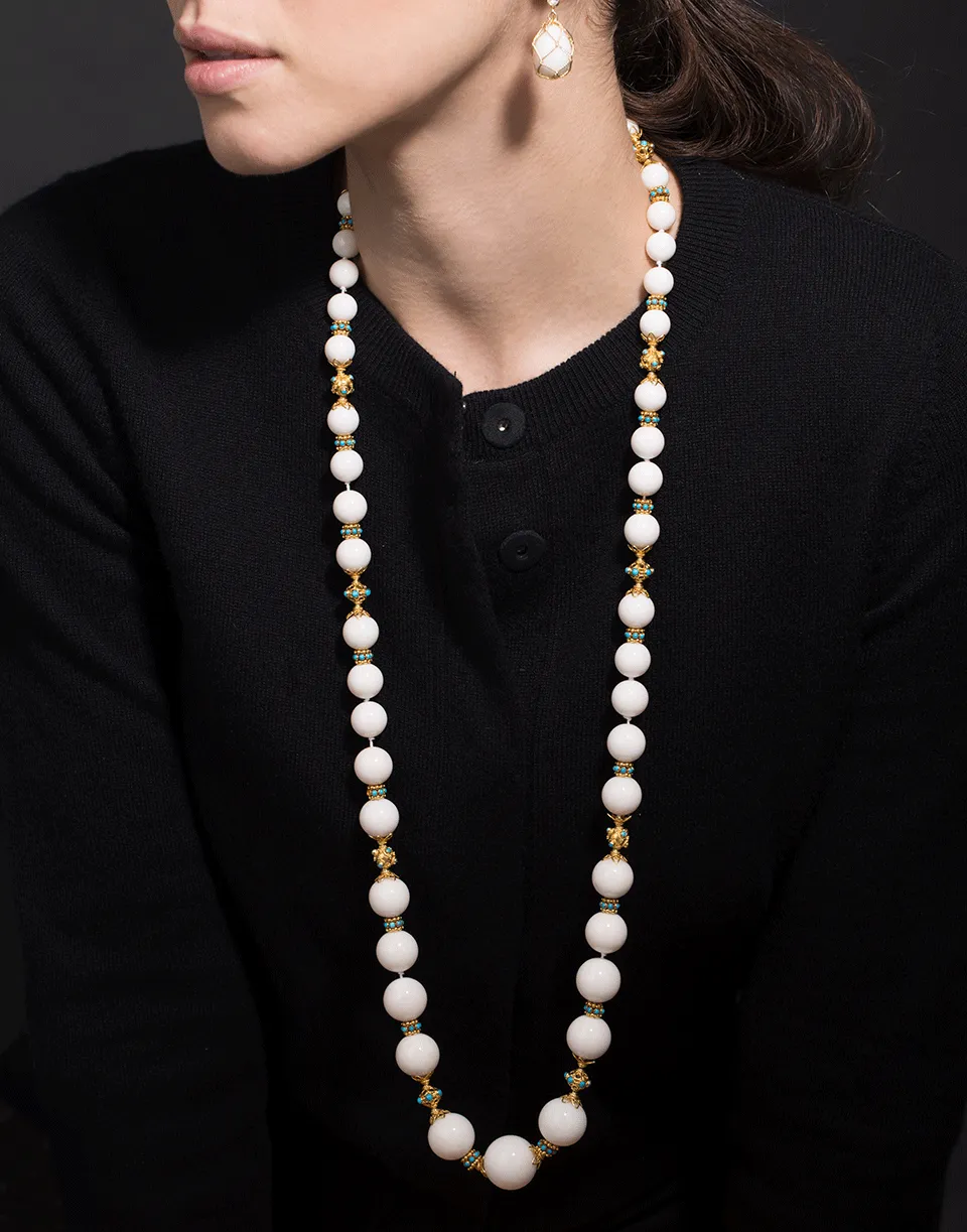 White Coral and Turquoise Necklace