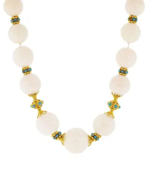 White Coral and Turquoise Necklace