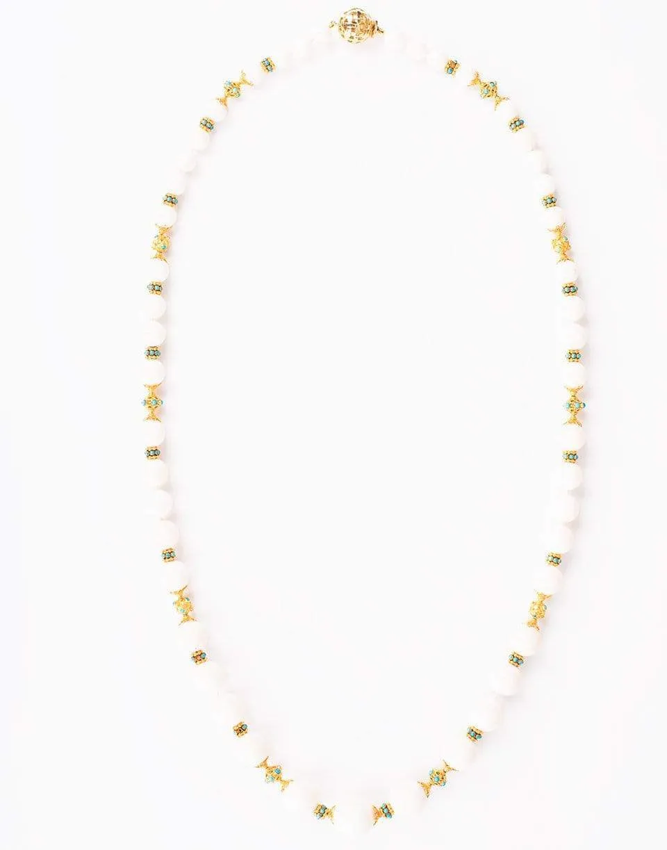 White Coral and Turquoise Necklace