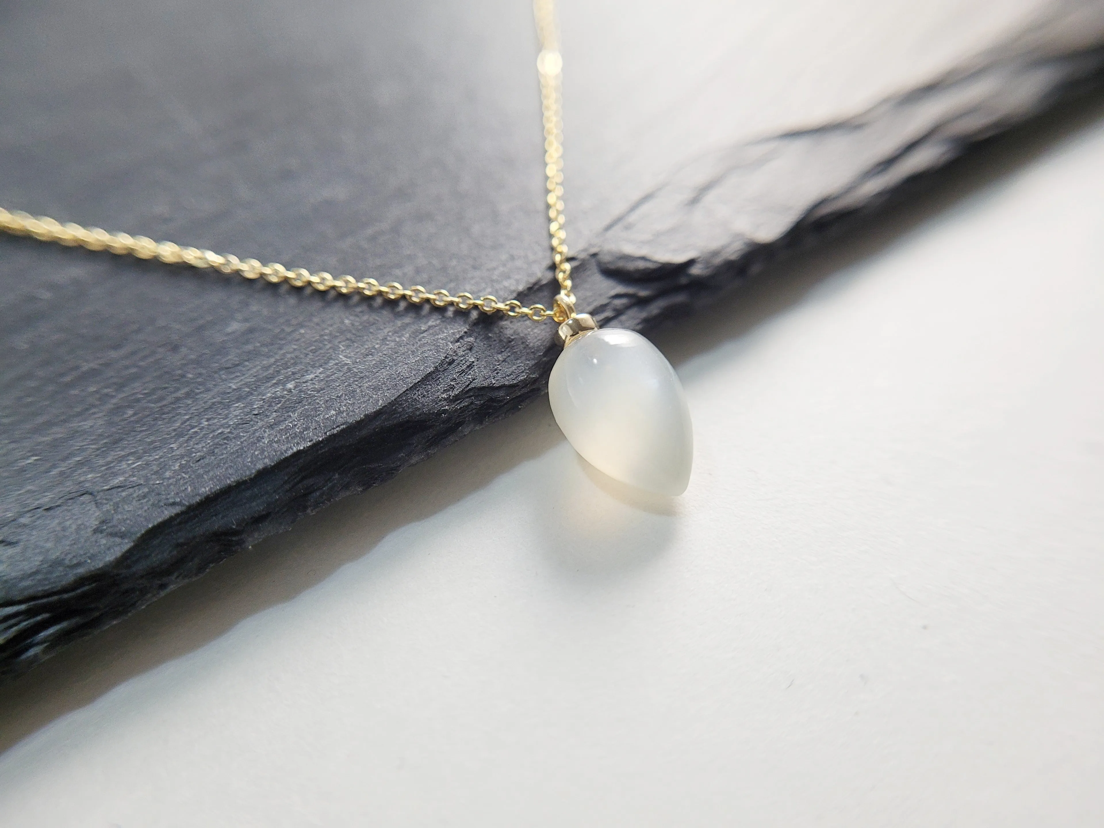 White Moonstone Pendant Necklace