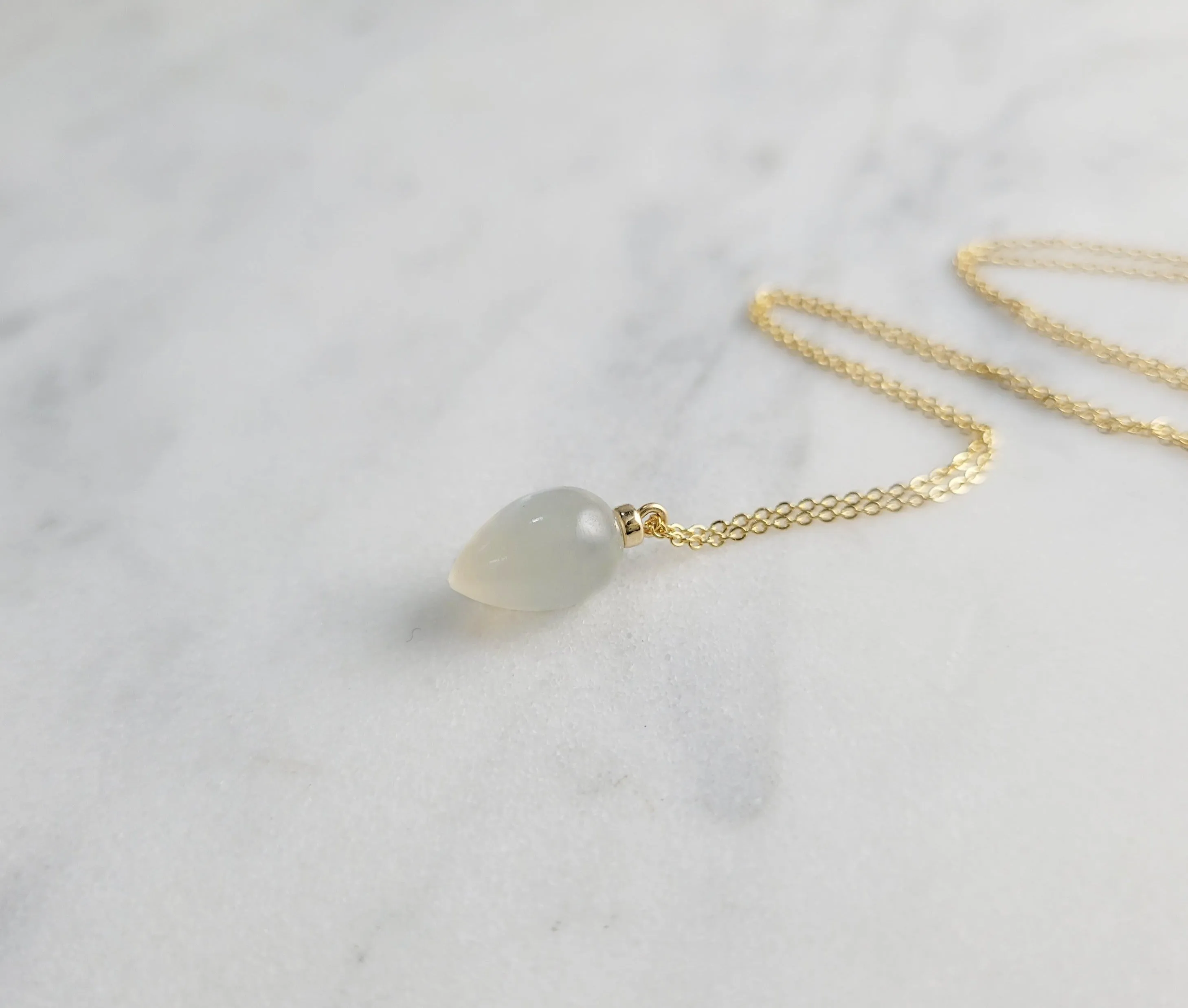 White Moonstone Pendant Necklace