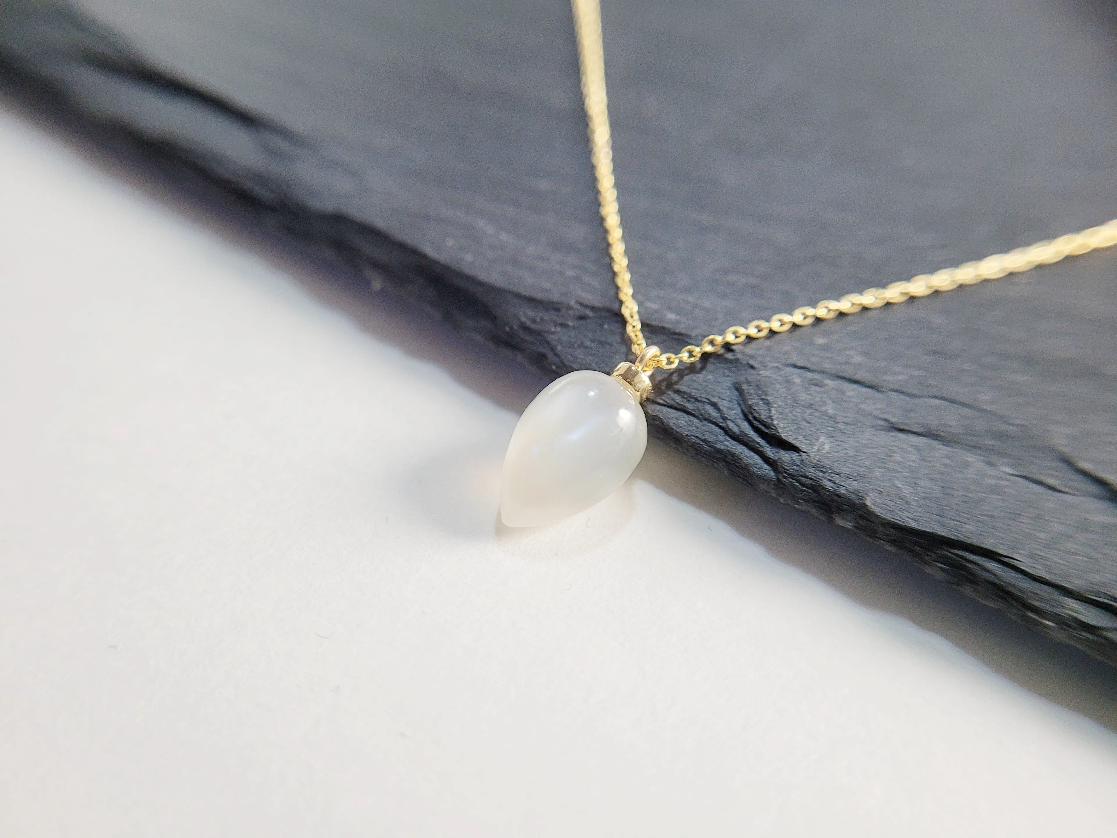 White Moonstone Pendant Necklace
