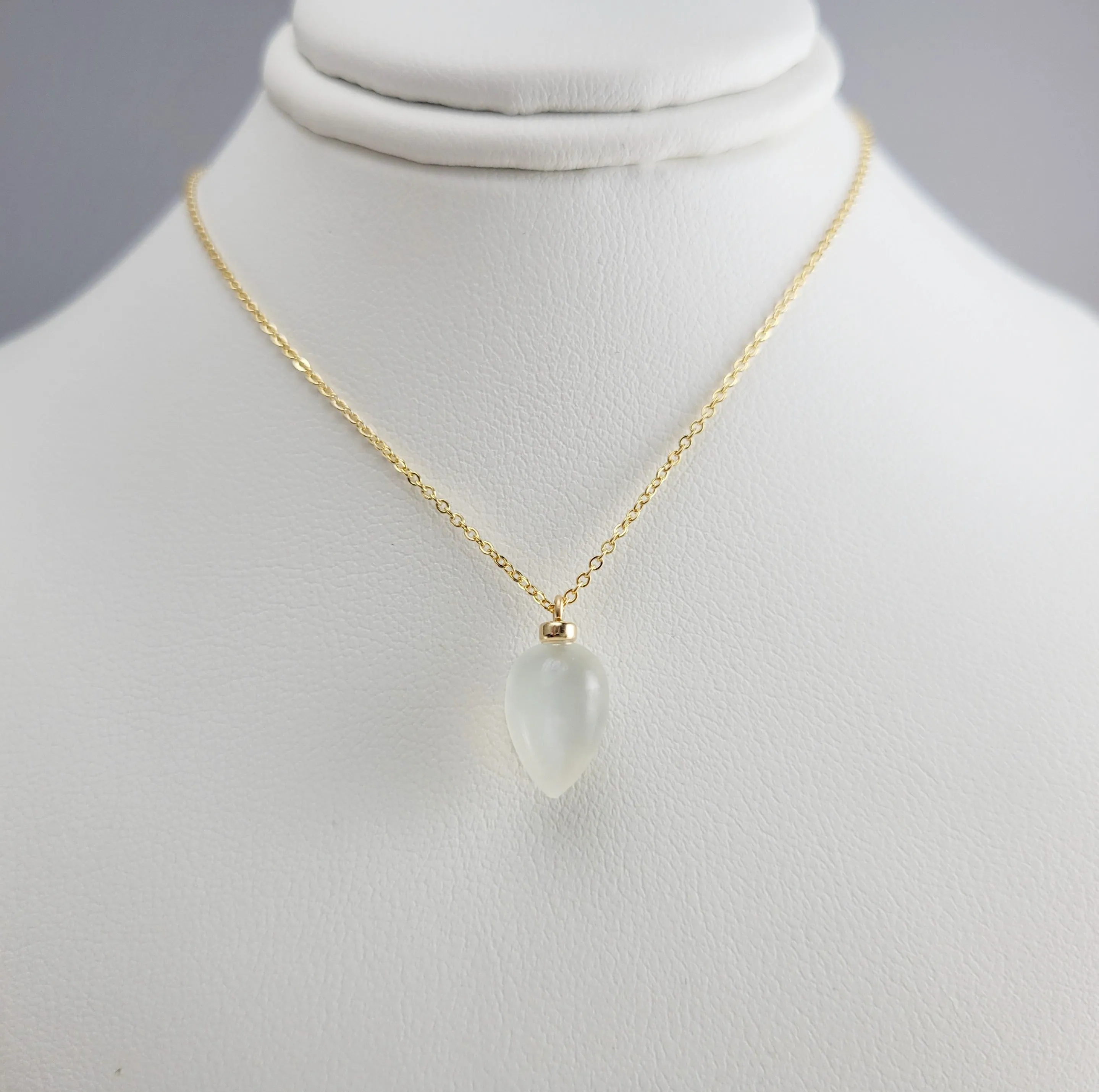White Moonstone Pendant Necklace