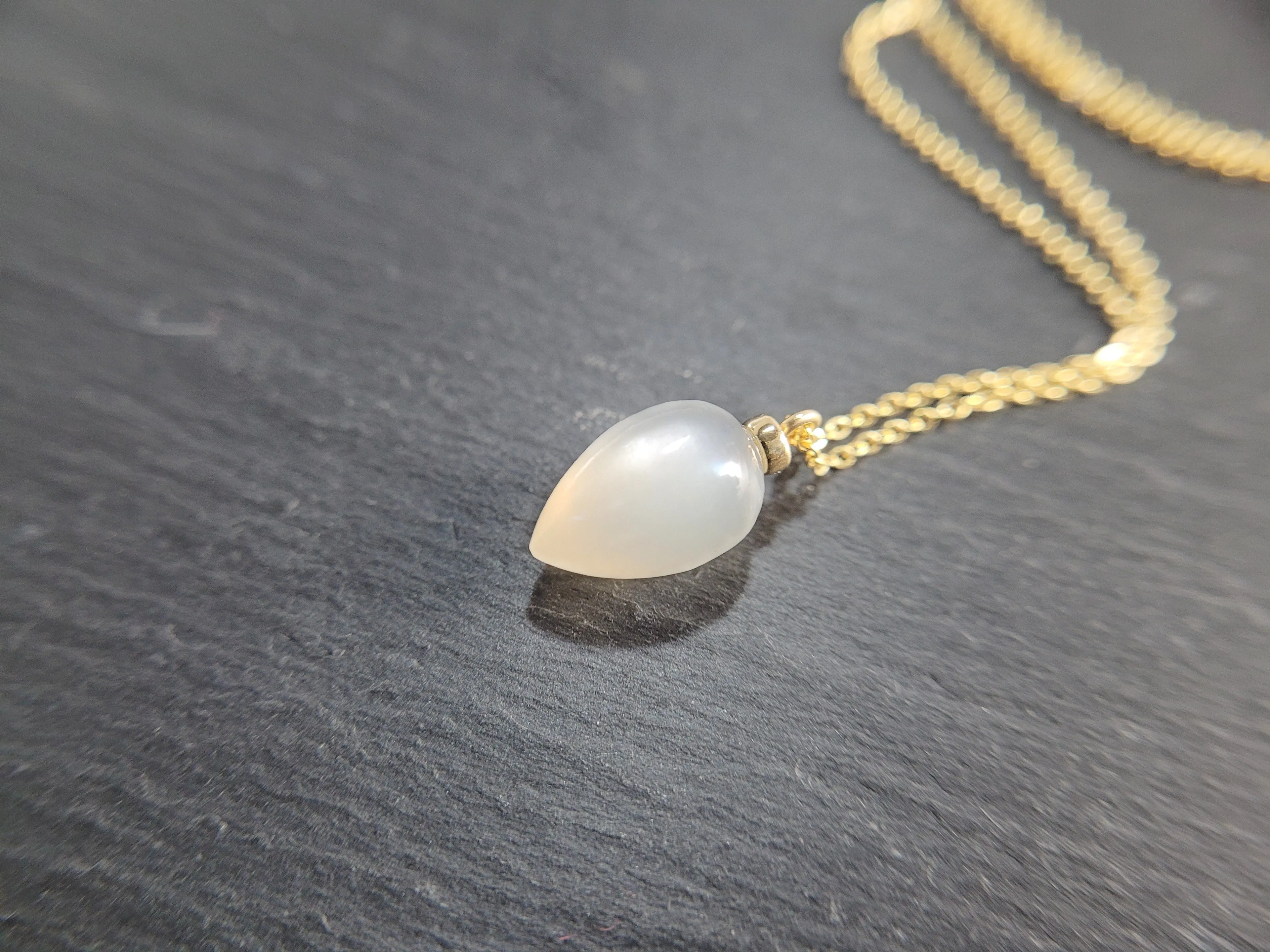 White Moonstone Pendant Necklace