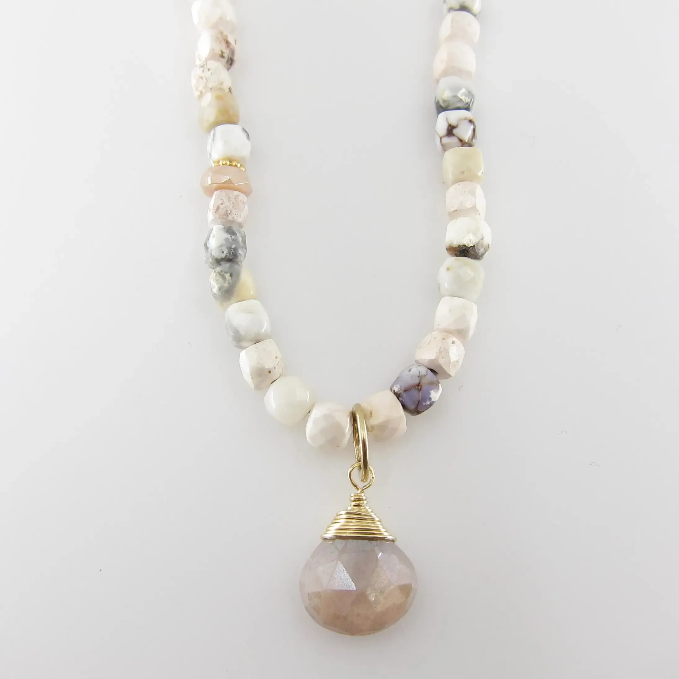 White Turquoise Wrap Bracelet or Necklace